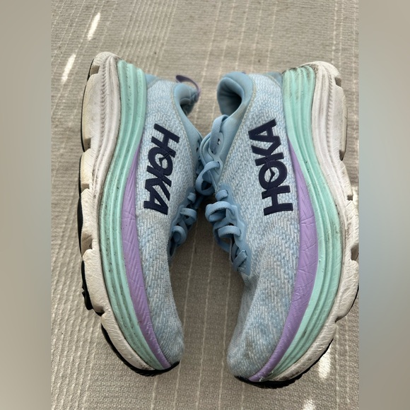 Hoka Shoes - Hoka Sky Blue Sneakers with Mint and Lavender Accents